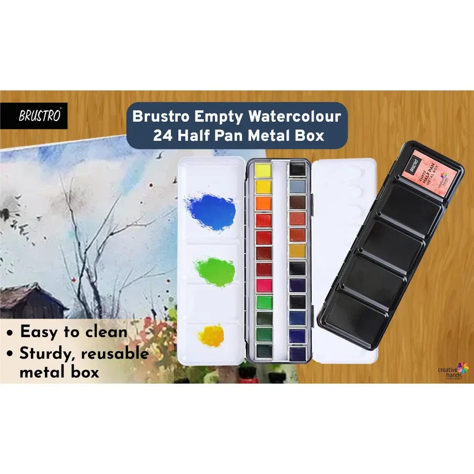Brustro Watercolour Empty Metal Box Set Brustro